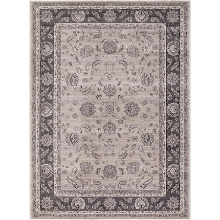 Concord Global 6 ft. 7 in. x 9 ft. 3 in. Kashan Mahal - Ivory 28226